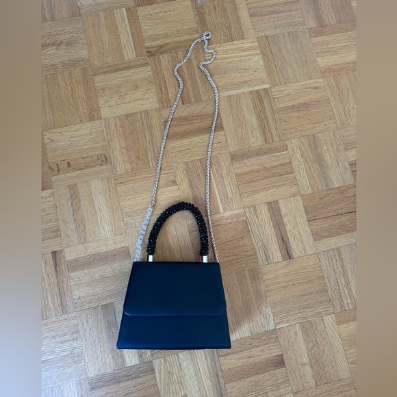 NWOT Aldo Black bag- compact Beaded handle - Picture 2 of 8